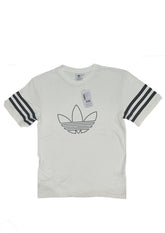 Title: Adidas Trefoil Stripe Sleeve White T-Shirt